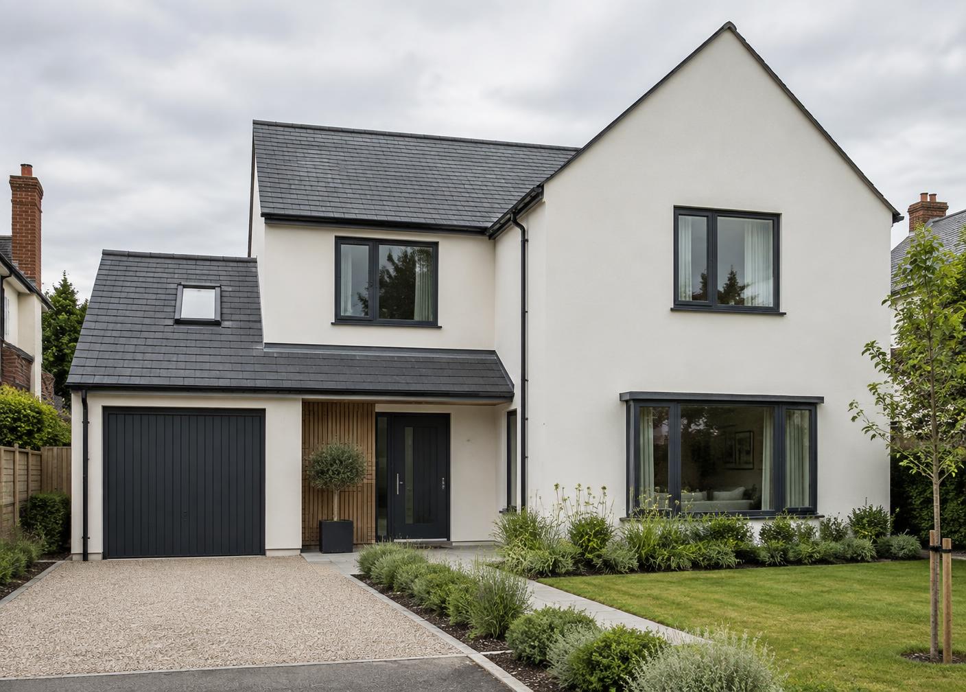 A British home with fresh exterior rendering